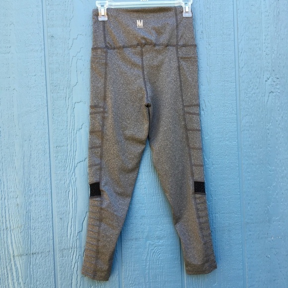 NWT Nicole Miller Sport Gray Skinny Athletic Workout Leggings M Athleisure Gym - Picture 6 of 7
